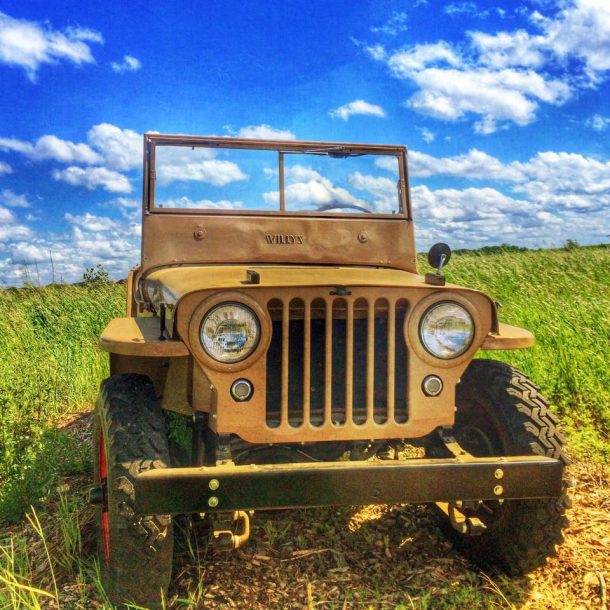 Old Willys Jeep in a field